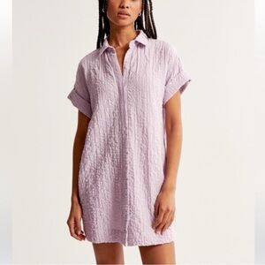 Abercrombie Button Up Shirt Dress Lavender size XS